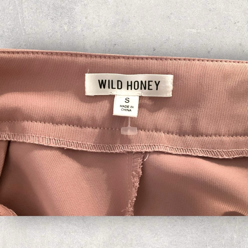Wild Honey Mauve Trouser Tailored Pant High Waist Wide Leg Office Stretch SZ S - Picture 5 of 9